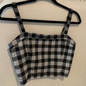 hollister black and white plaid print